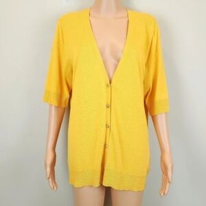 7TH Avenue New York & Company Short Sleeve Button Down Cardigan